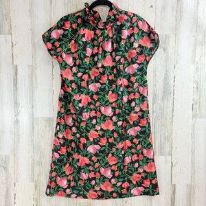 Ann Mashburn Sz M Rose Floral Silk Atelier Two-Way Ruffle Dress EUC